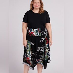 Chapter One Women's Asymmetrical Hem Skirt XL/TG Black Multi